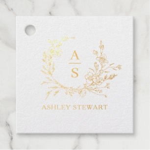 Elegant Stylish Monogram Logo Modern Professional Favour Tags