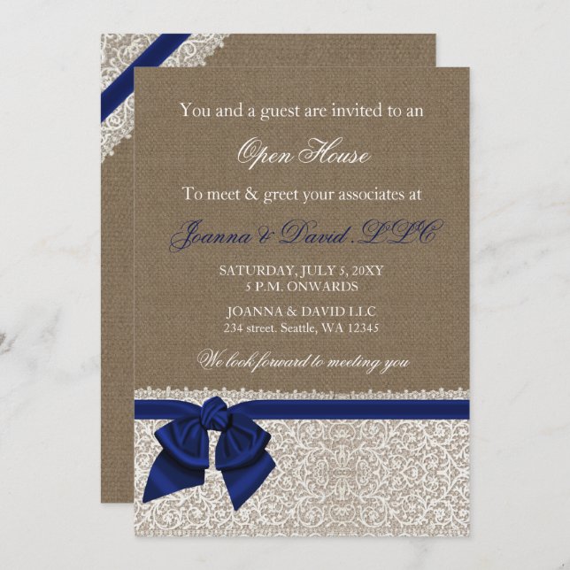 Elegant Stylish Navy Corporate Invitation (Front/Back)