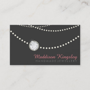 elegant stylish necklace solitaire grey coral business card