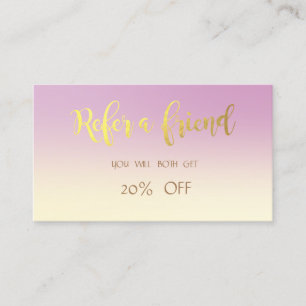 Elegant Stylish Ombre,Gold Referral Card
