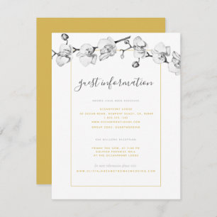 Elegant Stylish Orchid Wedding Information Note  Card