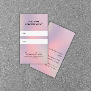 Elegant Stylish Pastel Beauty Salon Appointment Card