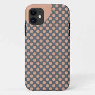 Elegant Stylish Peach Pink Polka Dot Case-Mate iPhone Case