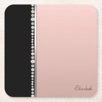 Elegant Stylish Pearls Black Pink