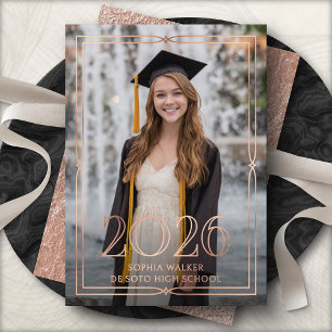 Elegant Stylish Photo Graduation Foil Announcement