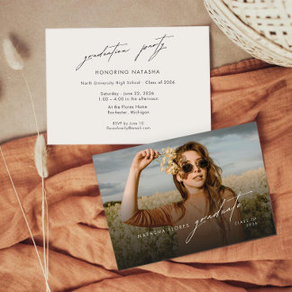 Elegant Stylish Photo Graduation Party Invitation