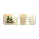Elegant,Stylish Pine Trees,Christmas Reindeer<br><div class="desc">Adorable pine trees and faux gold reindeer on shiny background. An elegant and sophisticated designe.Costumize with your name and address details.</div>