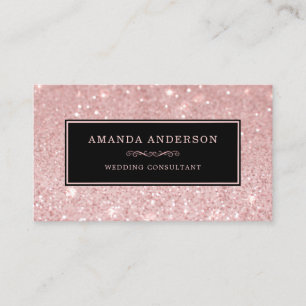 Elegant Stylish Pink Glitter Sparkle Business Card