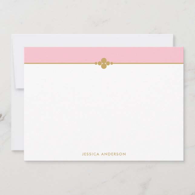 Elegant Stylish Pink Gold Personalised Card (Front)