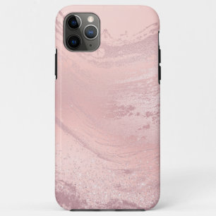 Elegant stylish pink rose gold glitter marble Case-Mate iPhone case