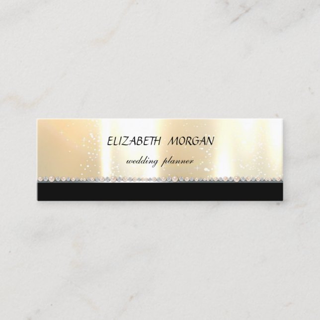 Elegant Stylish Professional ,Black,Shiny Mini Business Card (Front)