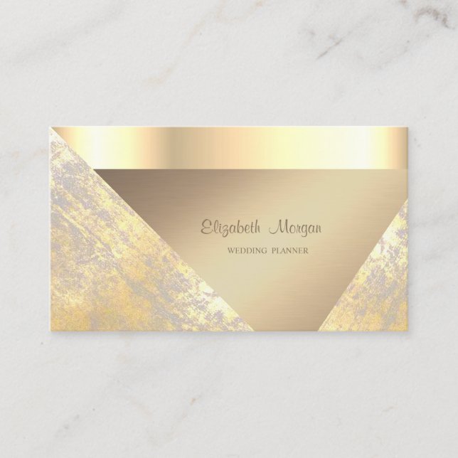 Elegant Stylish Professional Faux Gold Geometric Business Card (Front)