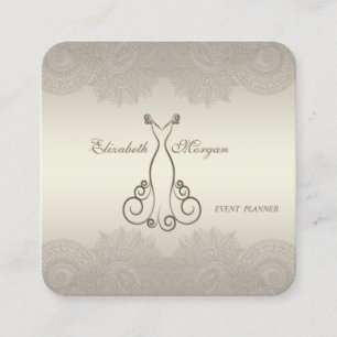 Elegant Stylish Professional,Lace,Dress Square Business Card