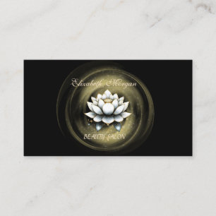 Elegant Stylish Professional Lotus Black Business Card