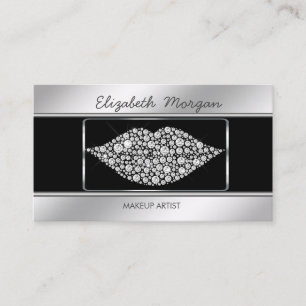 Elegant Stylish Proffesional Diamonds Lips Business Card