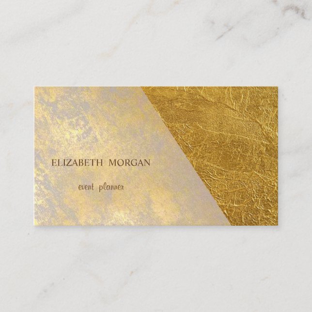Elegant Stylish Proffesional ,Faux Gold Business Card (Front)