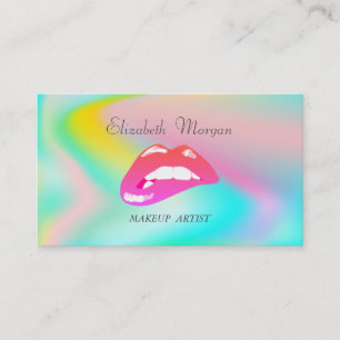 Elegant Stylish Proffesional Holographic -Lips Business Card