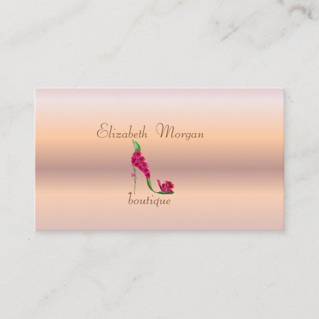 Elegant Stylish Proffesional Rose Gold  High Heels Business Card (Front)