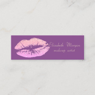 Elegant Stylish Proffesional Violet -Glittery Lip Mini Business Card