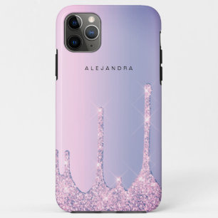 Elegant stylish purple glitter drips Case-Mate iPhone case