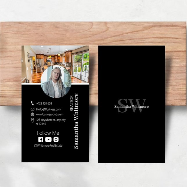 Elegant Stylish Realtor Professional Real Estate Business Card (Creator Uploaded)
