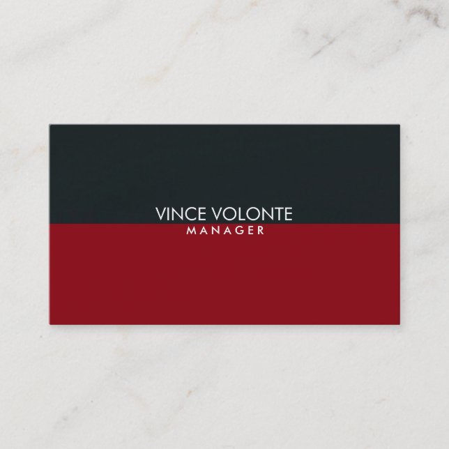 Elegant Stylish Red Grey Black Professional Business Card (Front)