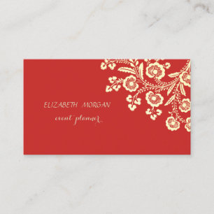 Elegant Stylish ,Red ,Lace Business Card