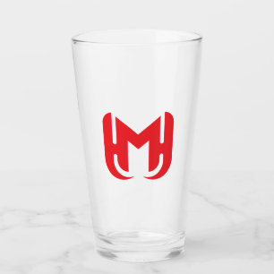 Elegant stylish Red Letter M Glass