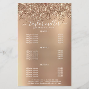 Elegant stylish rose gold glitter makeup & hair  flyer