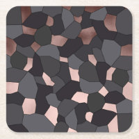 Elegant stylish rose gold grey and black mosaic