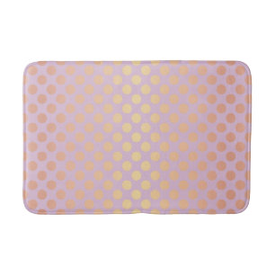 Elegant stylish rose gold polka dots pattern pink bath mat