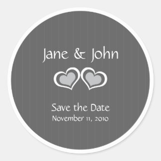 Elegant Stylish Save the Date Wedding Classic Round Sticker