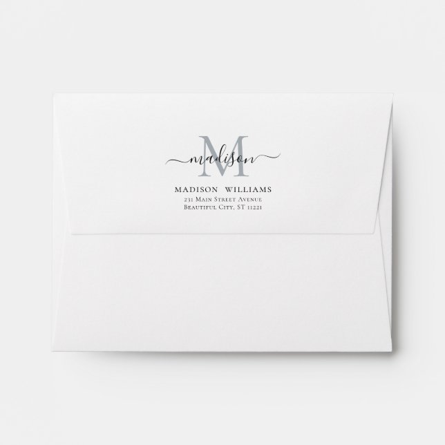 Elegant Stylish Script Name Simple Return Address Envelope (Back (Top Flap))