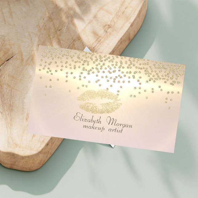 Elegant Stylish Shiny Diamonds-Glittery Lips Business Card (Creator Uploaded)