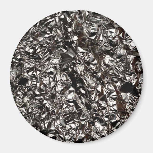 Elegant Stylish Silver Black Metallic Foil Magnet (Front)