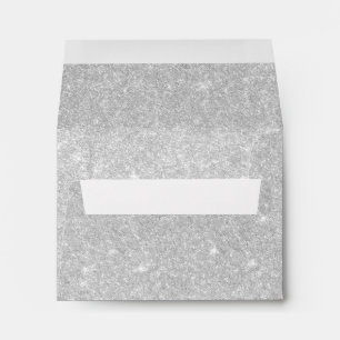 Elegant stylish silver glitter envelope