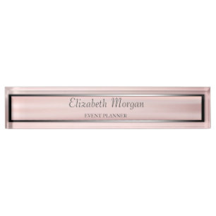 Elegant Stylish Silver, Pink,Frame Stripe Nameplate