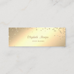 Elegant Stylish Simple Gold Diamonds Mini Business Card