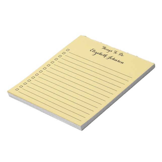 Elegant Stylish Simple Lined Checklist To Do List Notepad (Rotated)