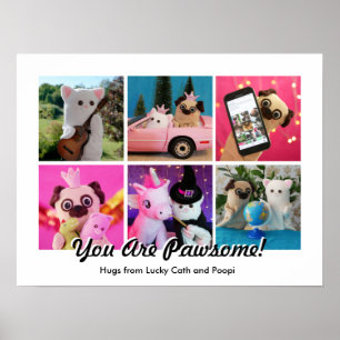Elegant Stylish Simple Personalized Photo Collage  Poster