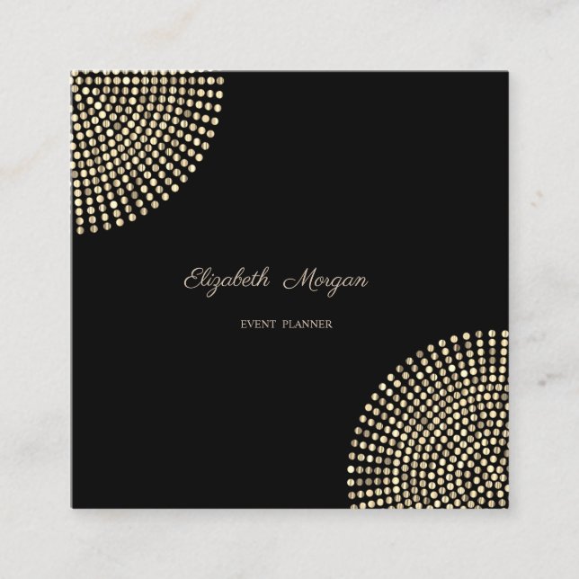 Elegant Stylish Simple Professional,Dots Square Business Card (Front)