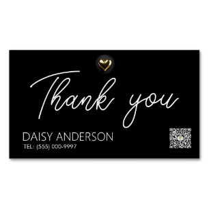 Elegant stylish Simple with Gold heart Business Magnetic Business Card