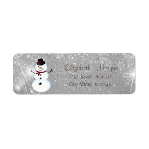 Elegant,Stylish Snowman, Silver  Glitter
