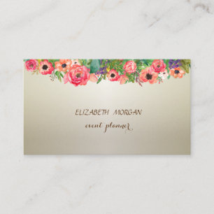 Elegant Stylish Sophisticated Professional,Floral Business Card