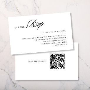Elegant Stylish Sophisticated QR Code in the back Enclosure Card