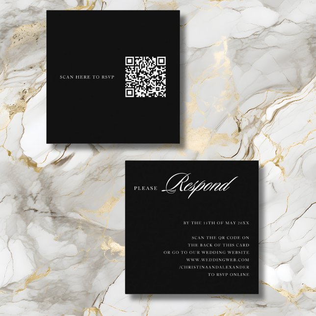 Elegant Stylish Sophisticated QR Code in the back Enclosure Card (Creator Uploaded)