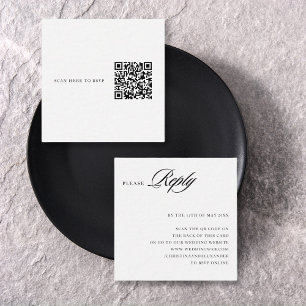 Elegant Stylish Sophisticated QR Code in the back Enclosure Card
