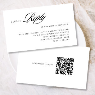 Elegant Stylish Sophisticated QR Code in the back Enclosure Card