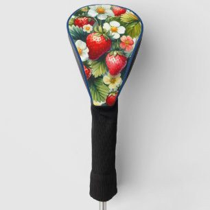Elegant Stylish Strawberry Patch Daisy Flowers Golf Head Cover