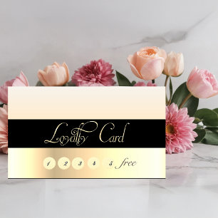 Elegant Stylish Striped ,Gold,Black,  Loyalty Card